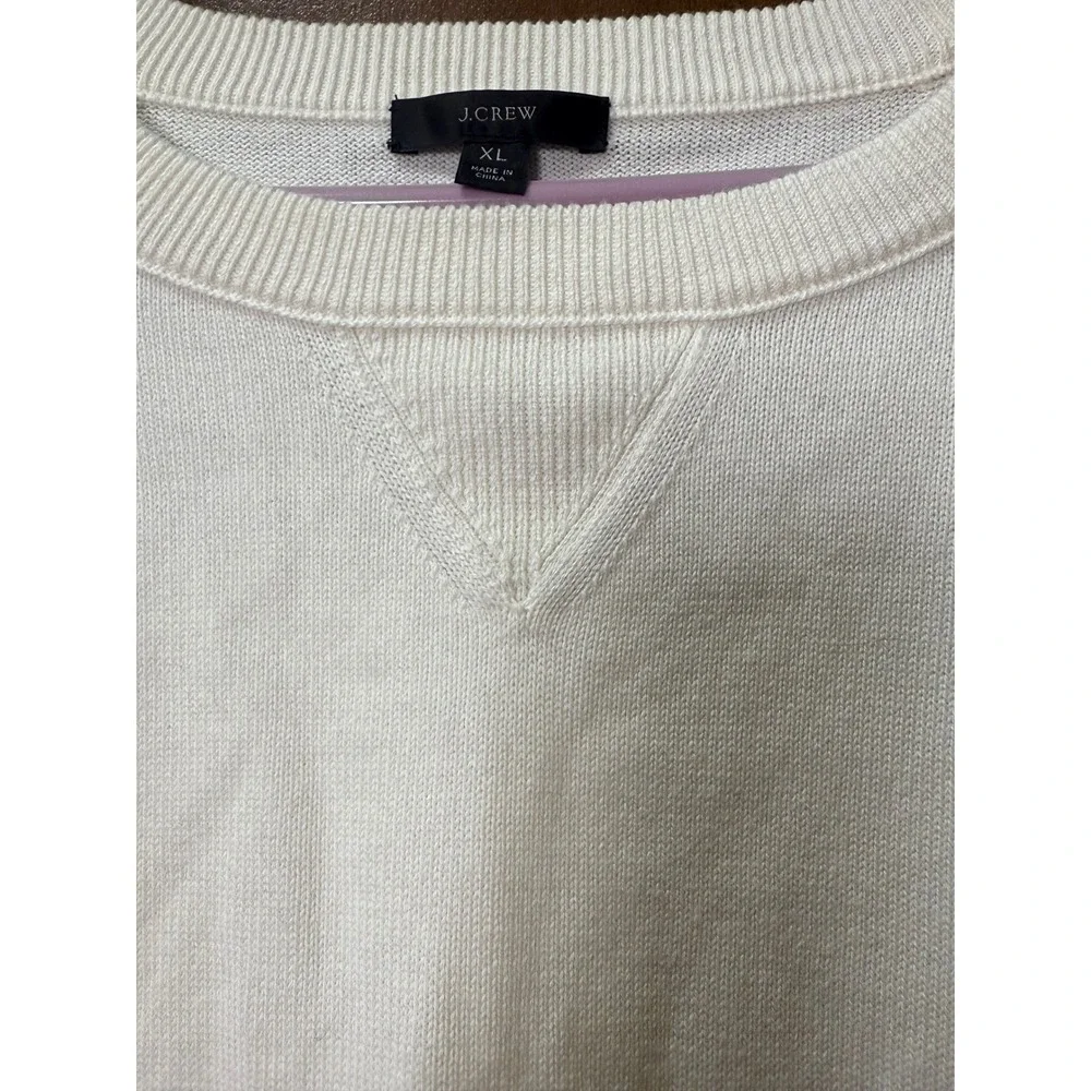 J. Crew Women's Crewneck Pullover sweater Ivory Sz XL Cotton/Cashmere Blend NWOT